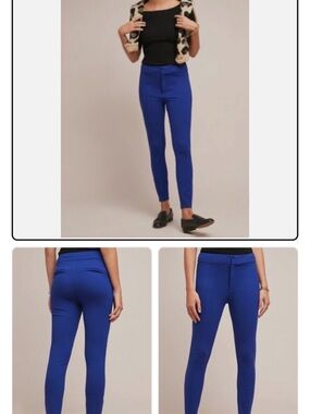 Anthropologie Sleek Ponte Skinny Pants in Cobalt Blue